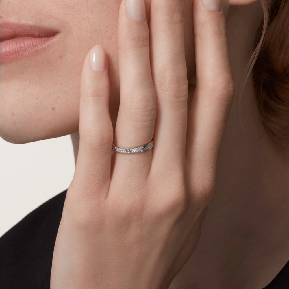 ***SOLD** Cartier Pave Diamonds Love Ring White gold Box +Cert of Authenticity - Picture 9 of 15